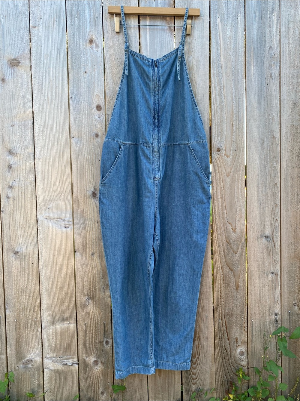 Free People Chambray Overalls